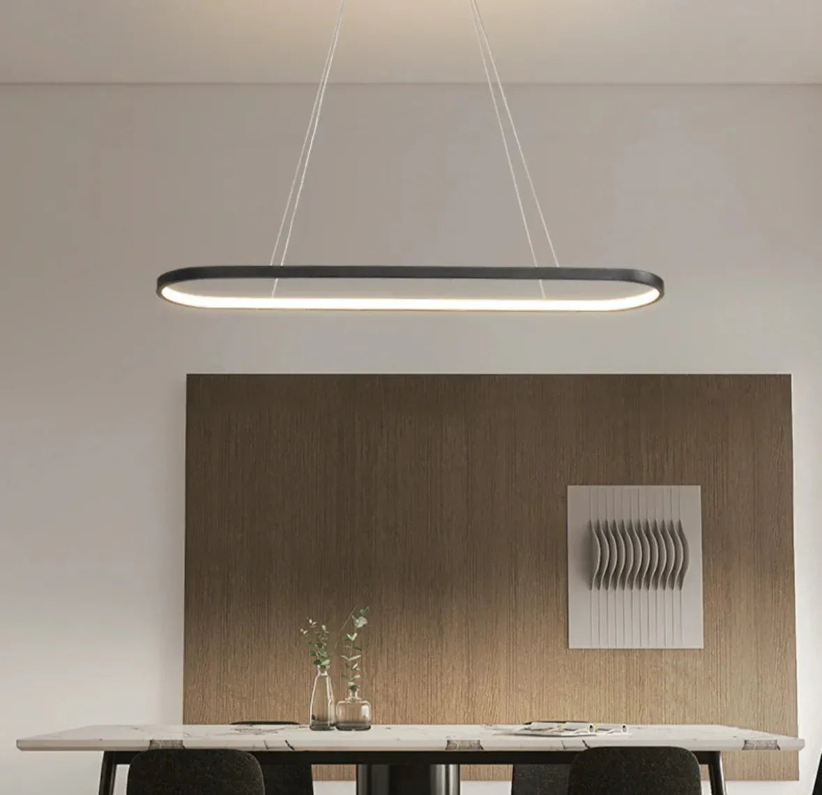Lampadario Moderno Ovale LED Dimmerabile per Sala Pranzo
