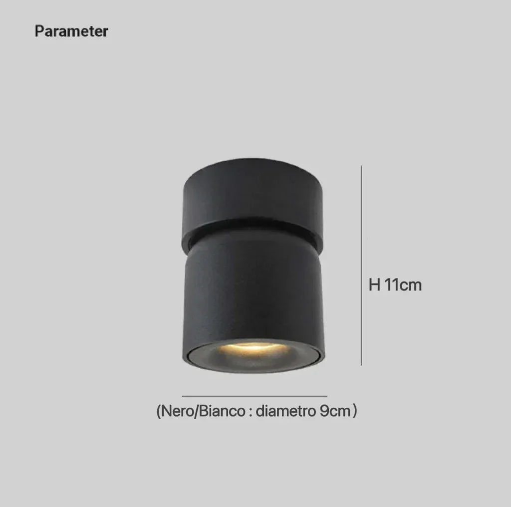Faretto LED orientabile da soffitto in metallo dal design nordico