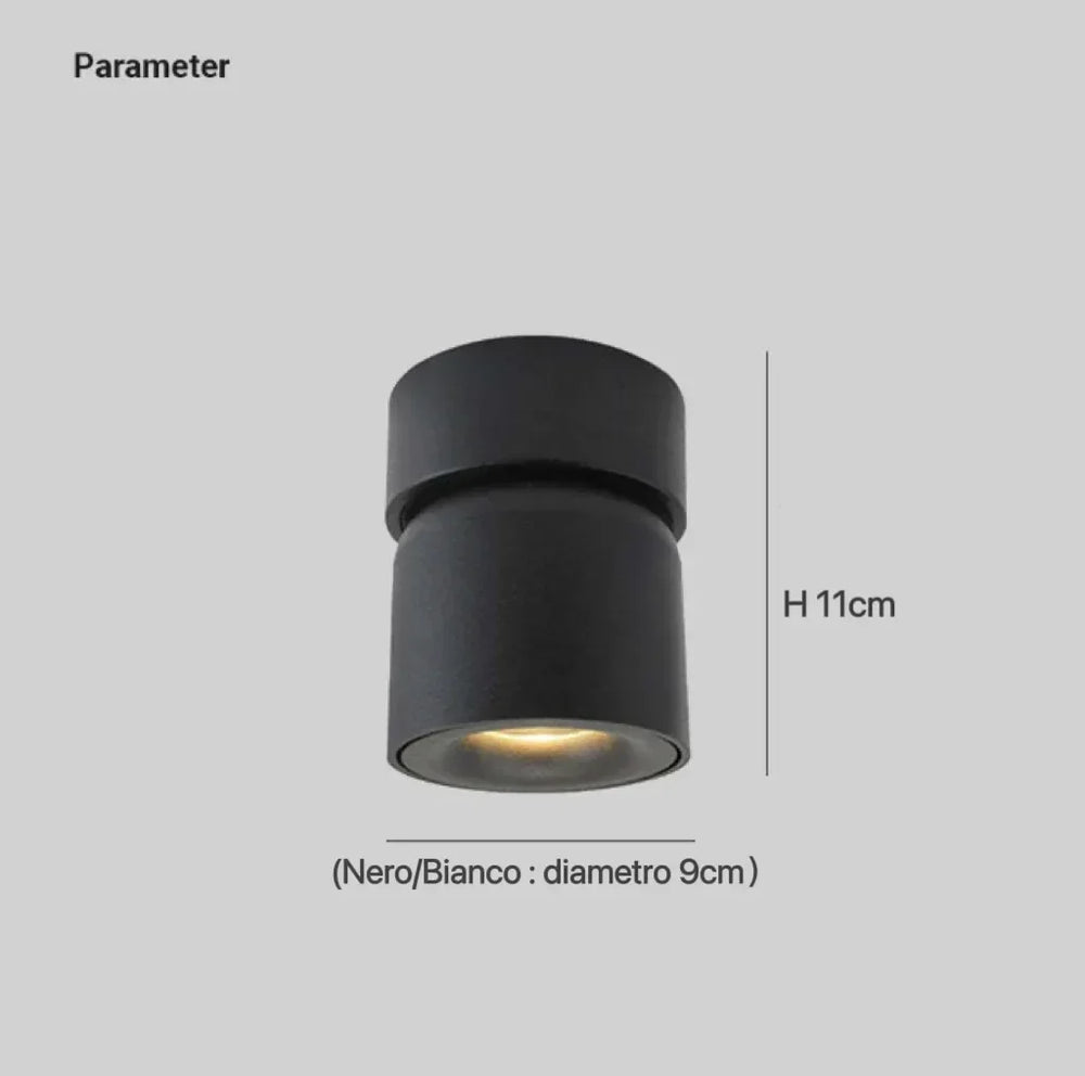 Faretto LED orientabile da soffitto in metallo dal design nordico
