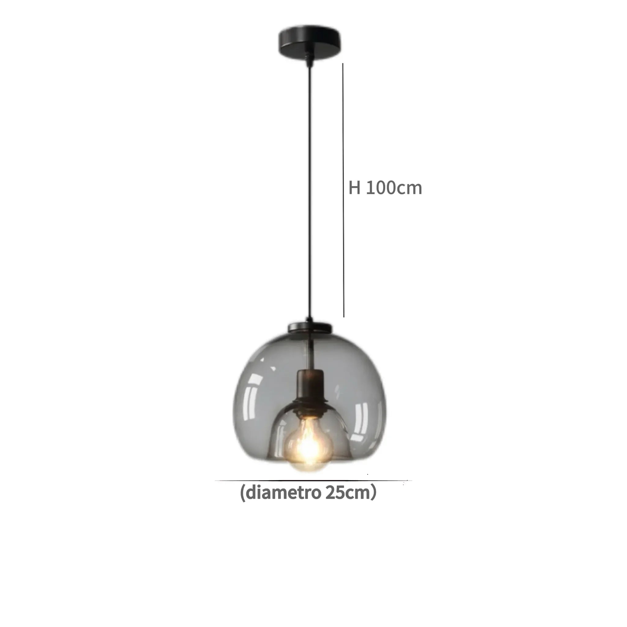 Lampadario a sospensione a sfera in vetro dal design moderno LED per sala da pranzo