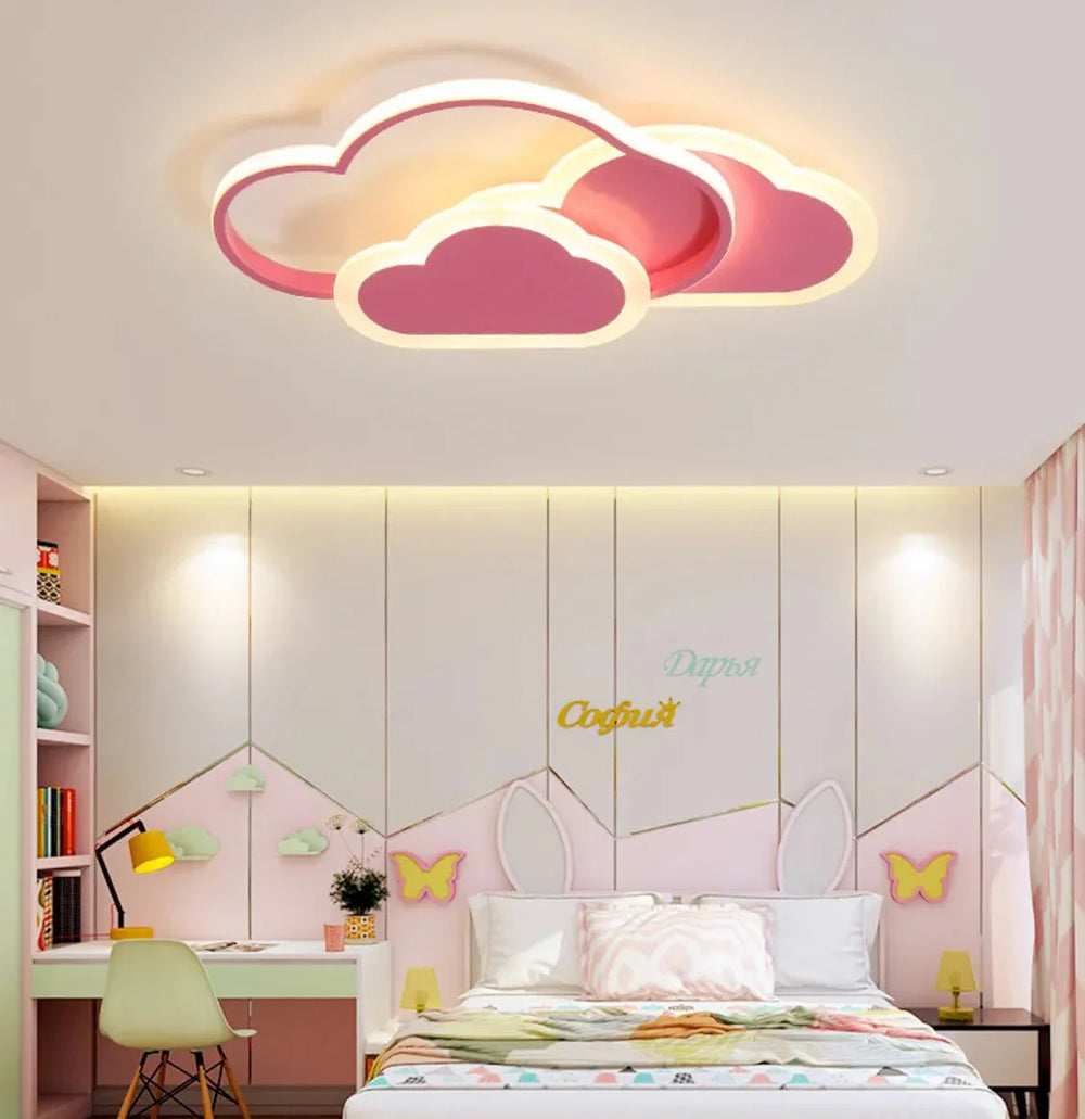 Plafoniera LED a nuvola per cameretta dimmerabile con luce morbida e uniforme