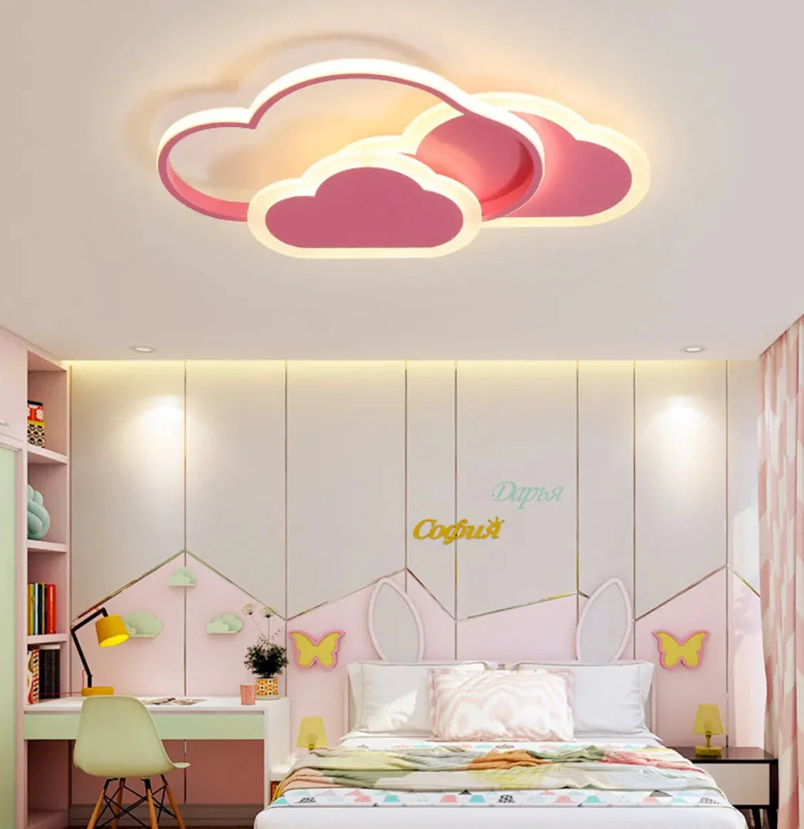 Plafoniera LED a nuvola per cameretta dimmerabile con luce morbida e uniforme