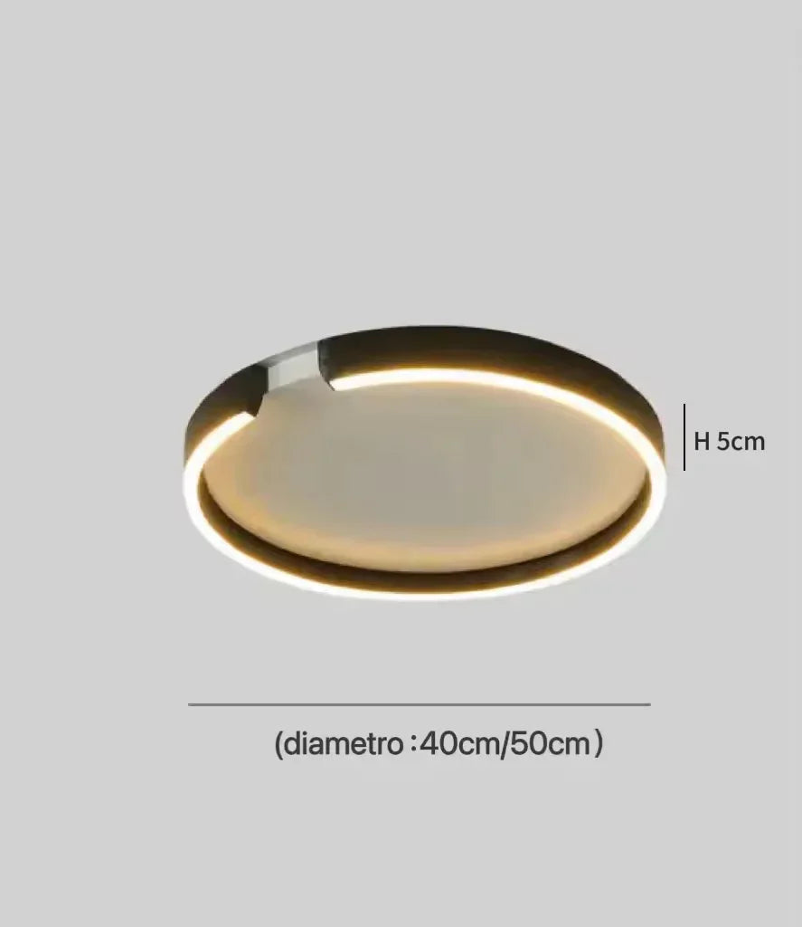 Plafoniera tonda LED dal design moderno per corridoio