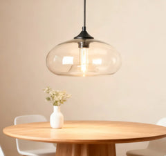 Lampadario in vetro colorato vintage a sospensione per sala da pranzo