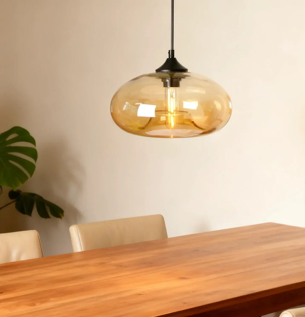 Lampadario in vetro colorato vintage a sospensione per sala da pranzo