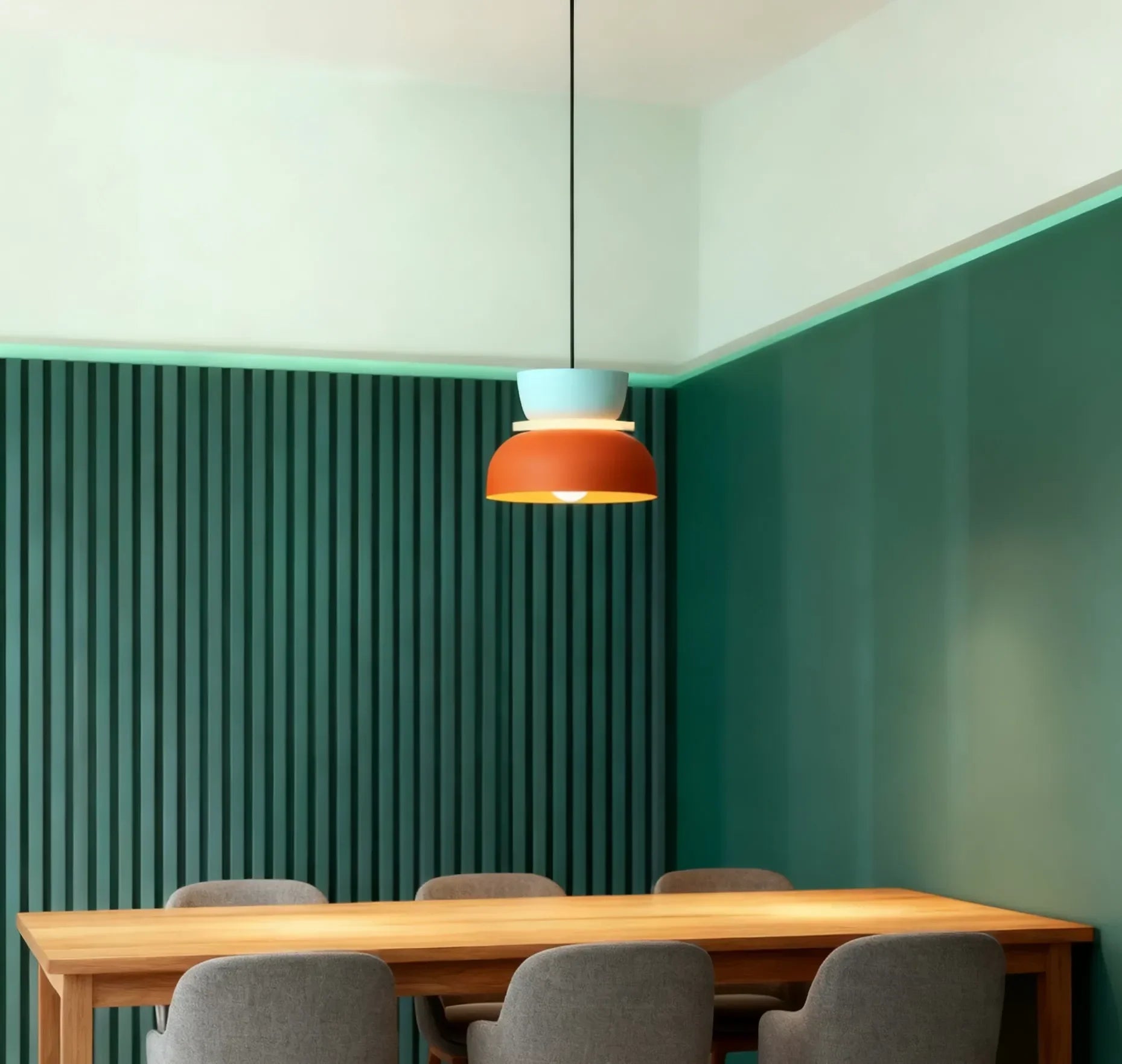 Lampadario macaron a sospensione nordico in metallo per sala da pranzo