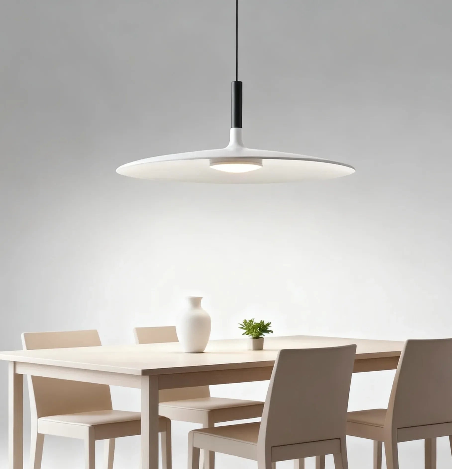 Lampadario a disco nordico in metallo per sala da pranzo