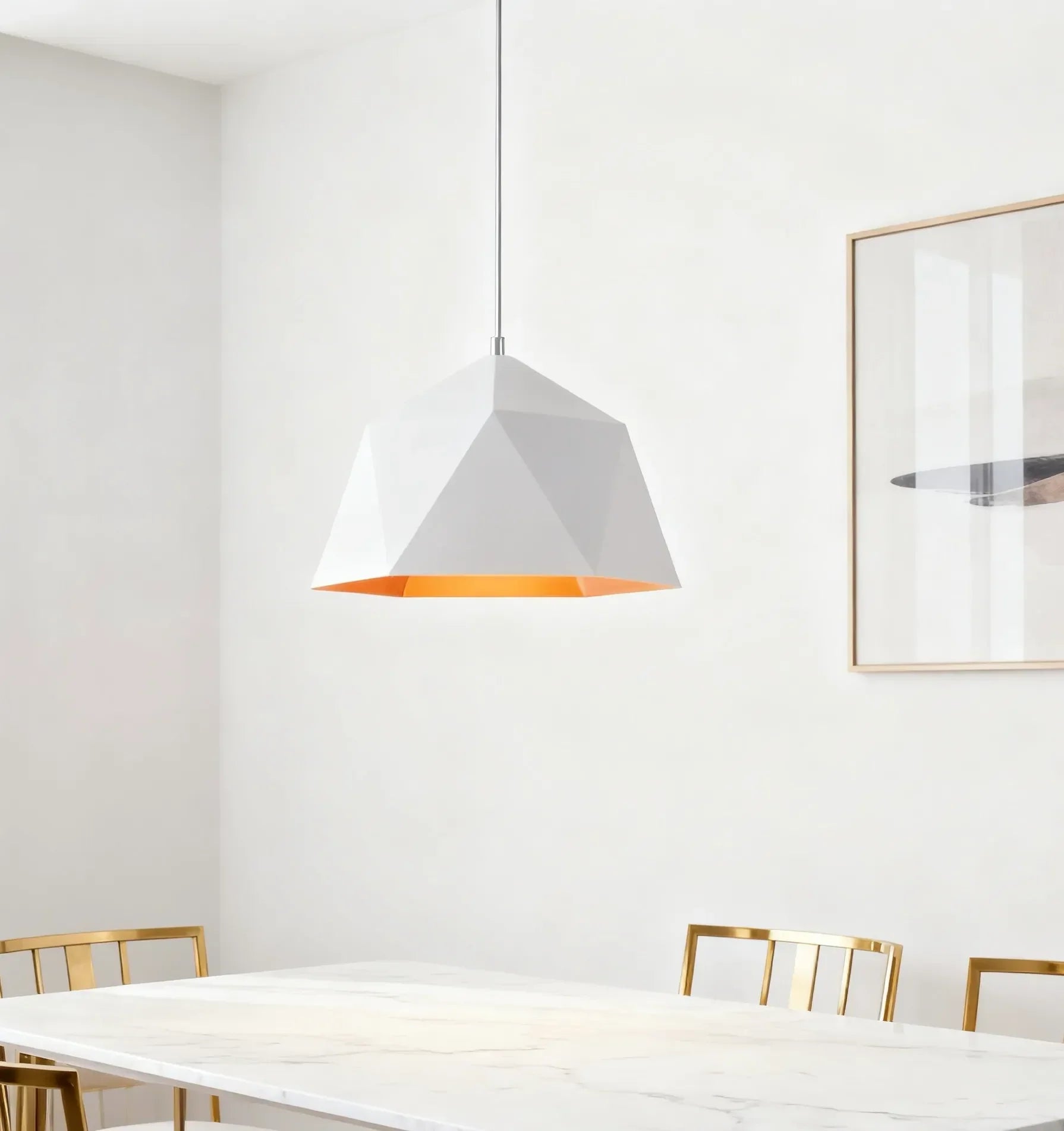 Lampadario a campana moderno in metallo dal design geometrico per la sala da pranzo