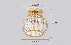 Plafoniera led soffitto corridoio in cristallo design moderno a lanterna Ø 20 cm