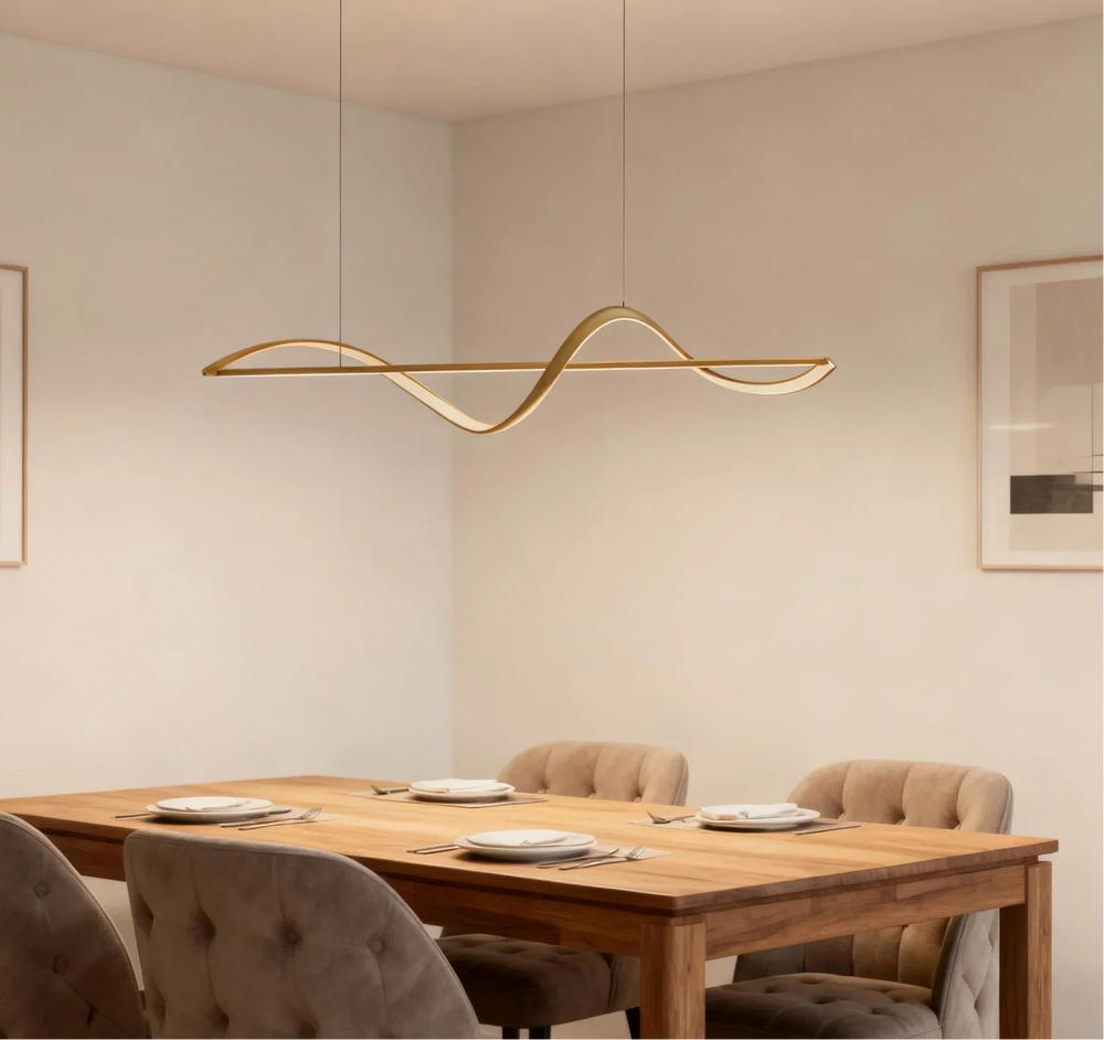 Lampadario da cucina dal design moderno dimmerabile con forma ondulata