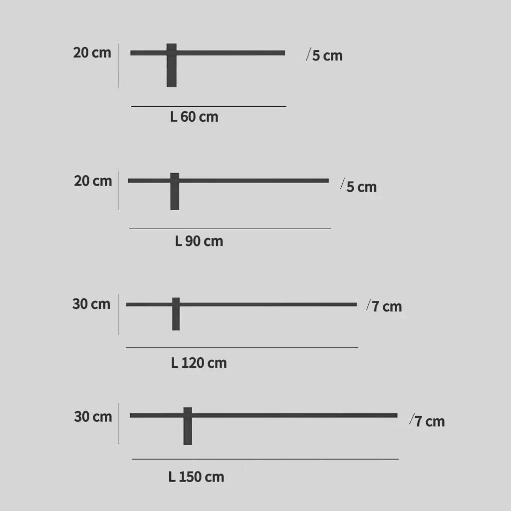 Applique moderna da esterno lineare minimal LED calda in metallo nero