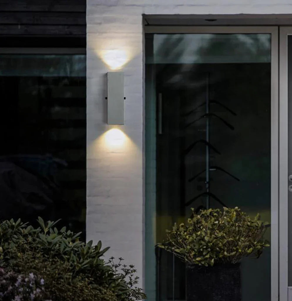 Applique da esterno moderna a blocco in cemento con LED