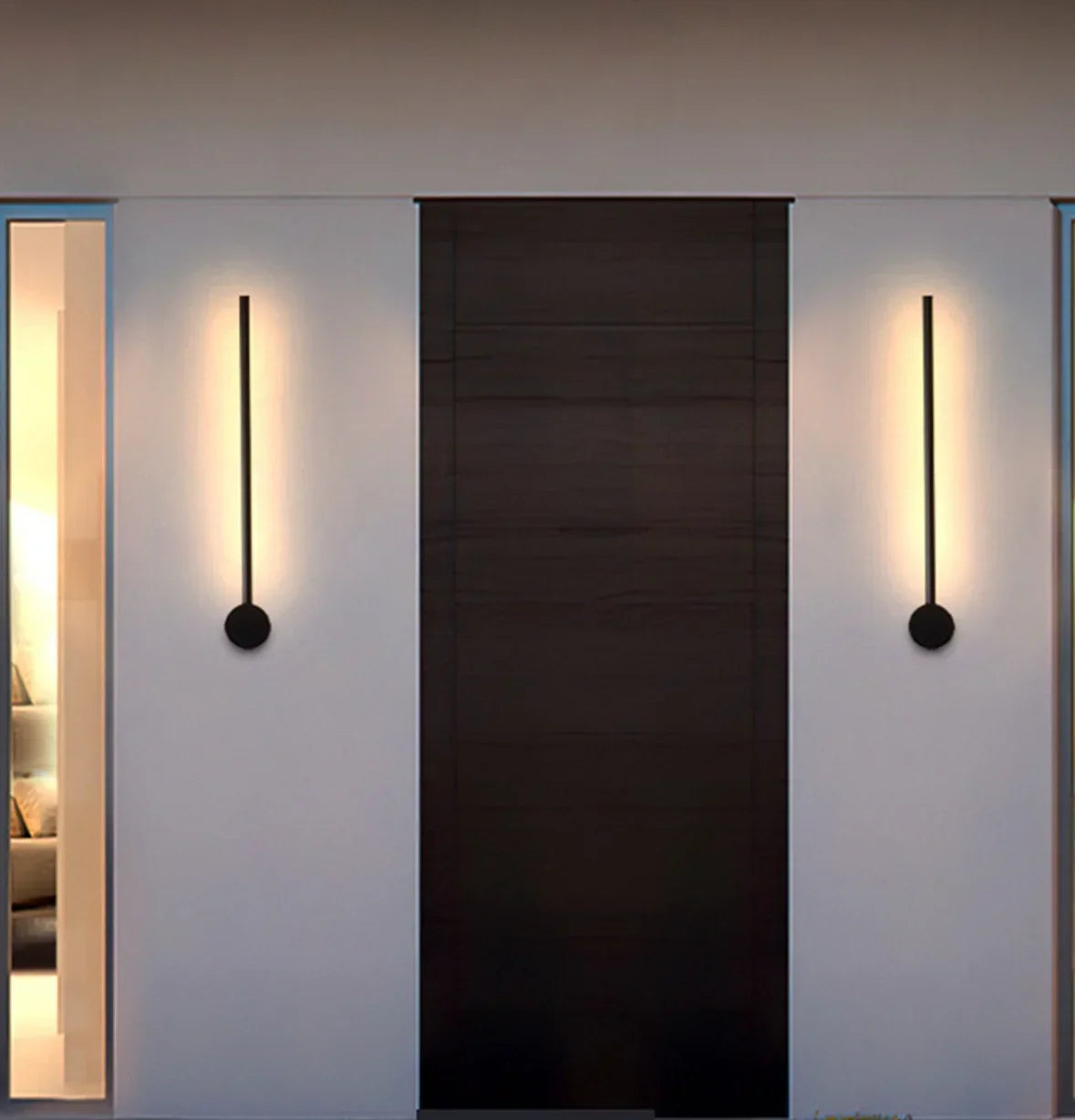 Applique da esterno design minimal lineare orientabile in LED metallo nero