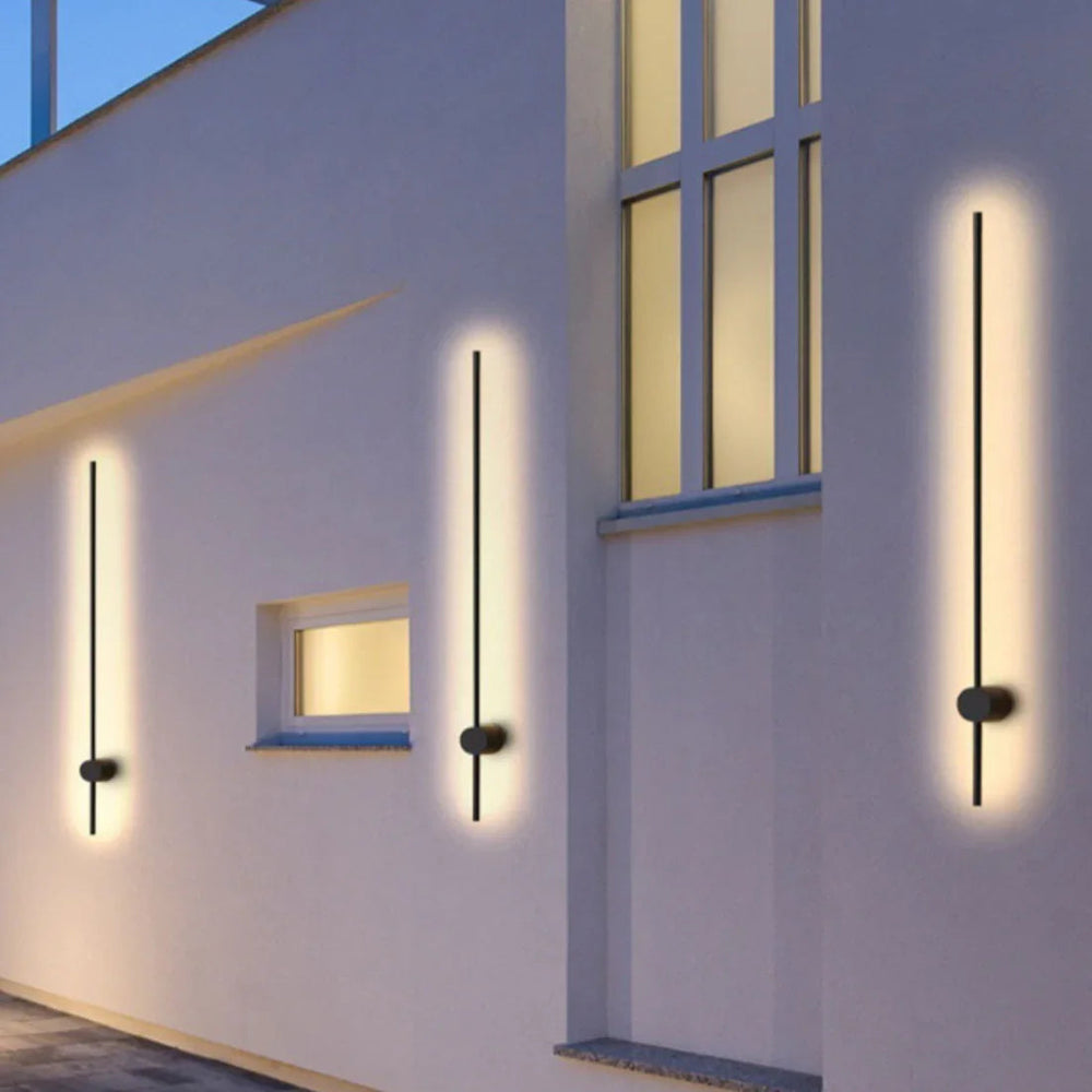 Applique da esterno design minimal lineare orientabile in LED metallo nero