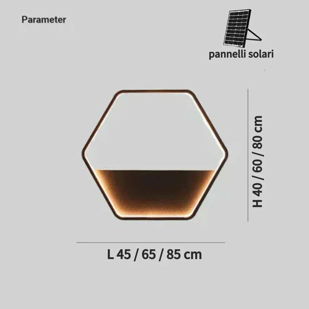 Lampada da parete da esterno moderna solare con sensore crepuscolare e vaso per piante