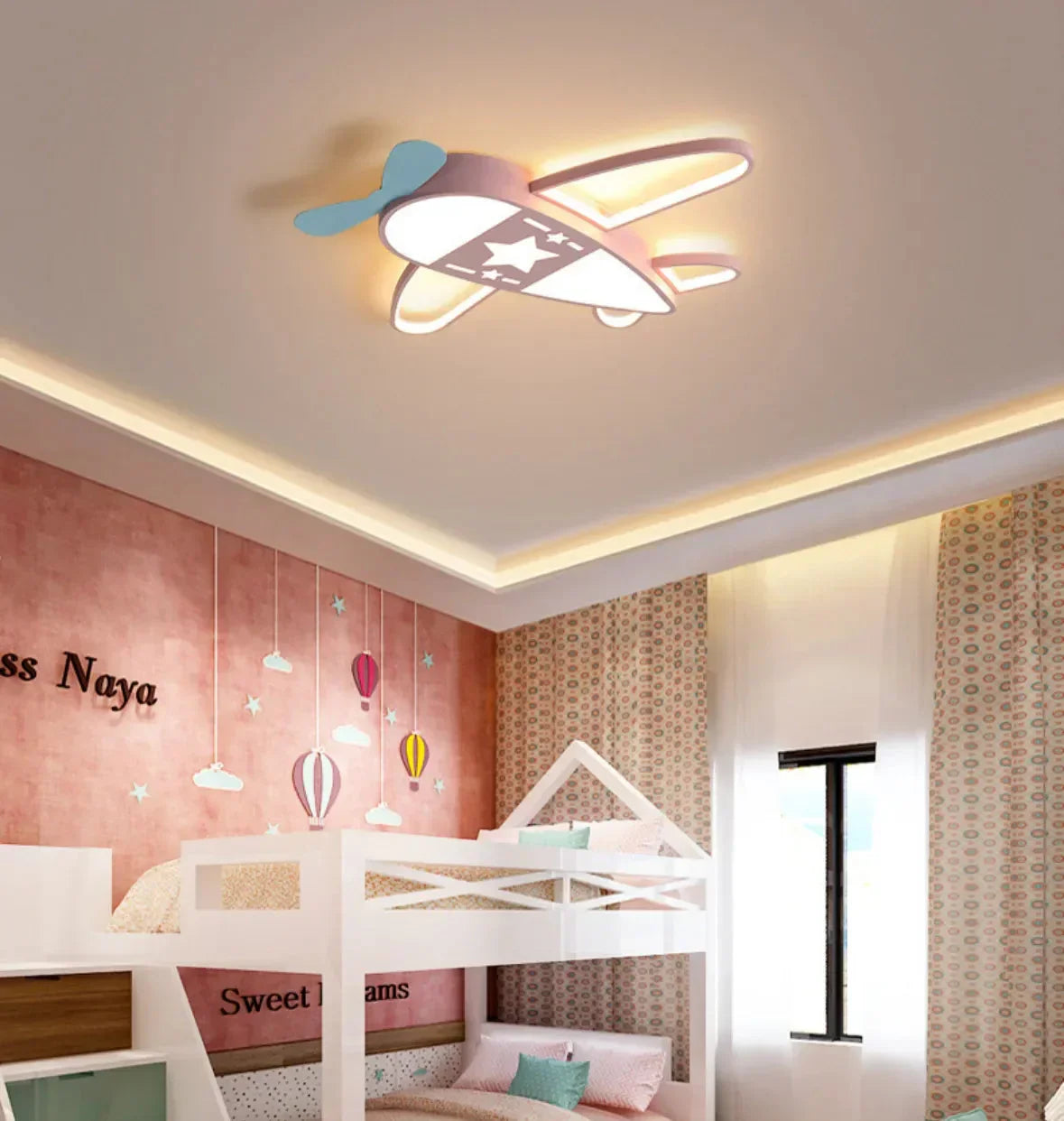 Plafoniera a soffitto per la cameretta a forma di aeroplano con luce LED dimmerabile