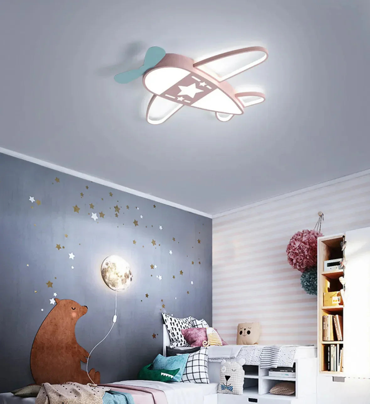 Plafoniera a soffitto per la cameretta a forma di aeroplano con luce LED dimmerabile