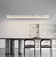 Lampadario in marmo lineare moderno LED dimmerabile per sala da pranzo