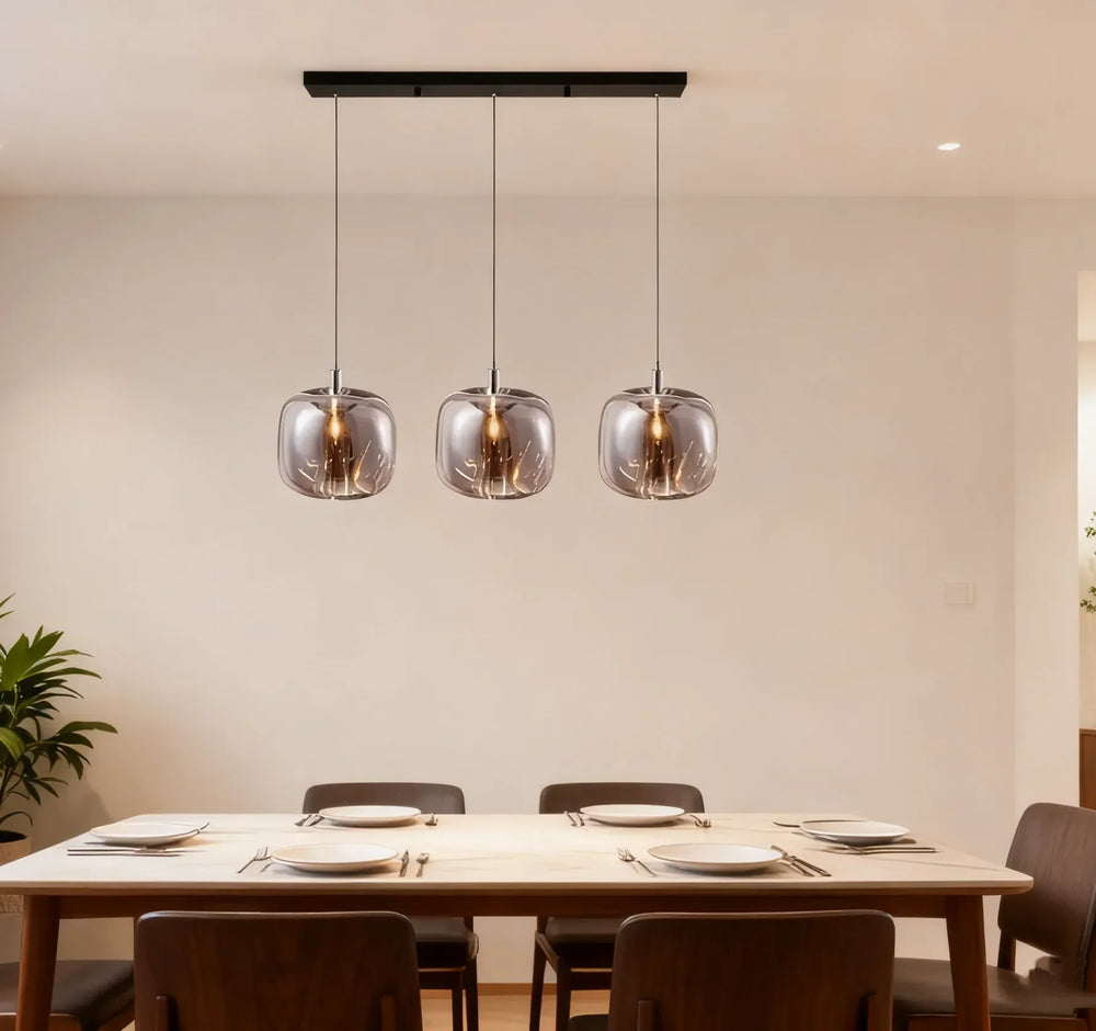 Lampadario a sospensione con sfere in cristallo moderno a LED per sala da pranzo