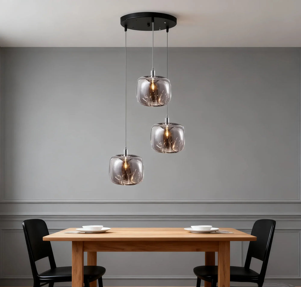 Lampadario a sospensione con sfere in cristallo moderno a LED per sala da pranzo