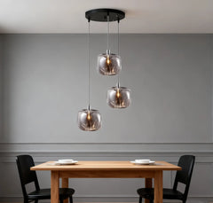 Lampadario a sospensione con sfere in cristallo moderno a LED per sala da pranzo