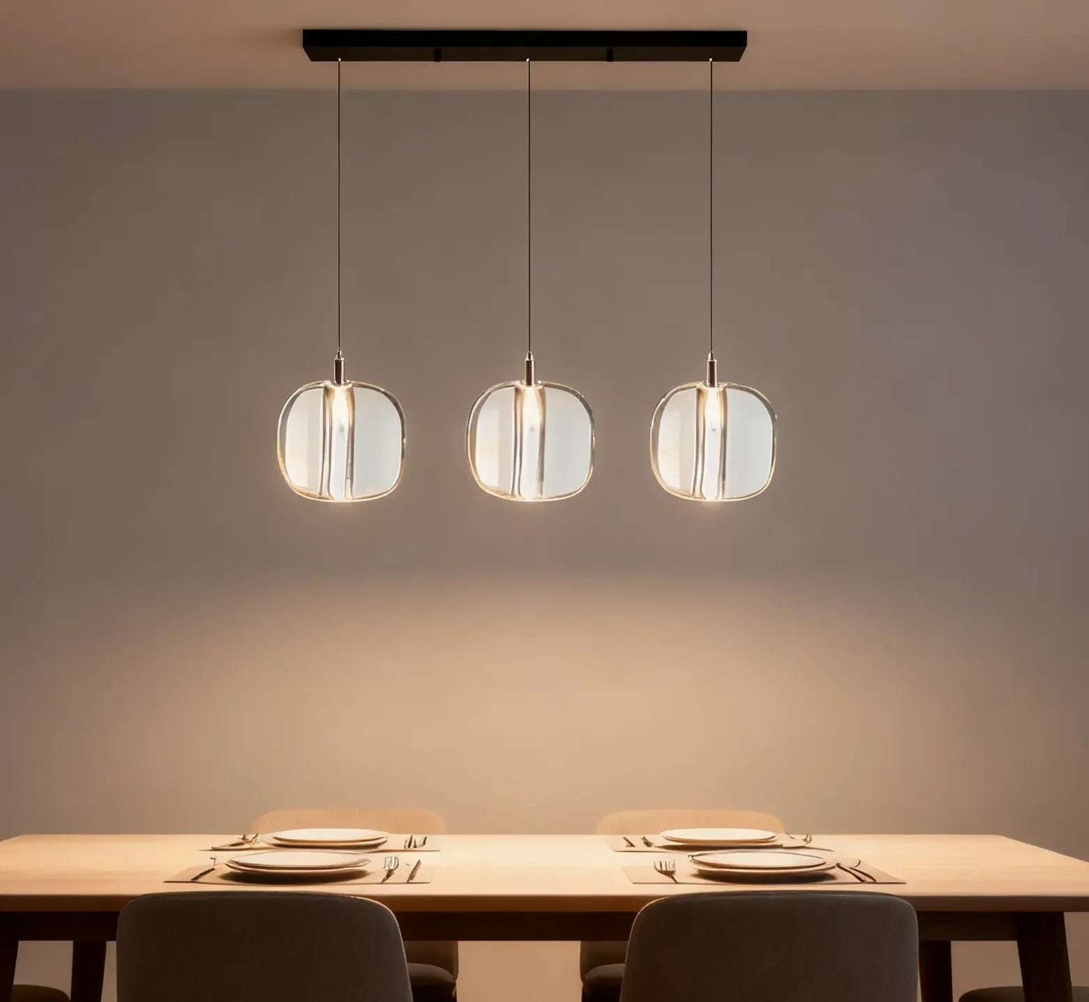 Lampadario a sospensione con sfere in cristallo moderno a LED per sala da pranzo