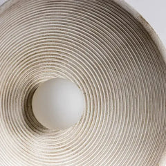 Applique rotonda LED effetto legno vista frontale