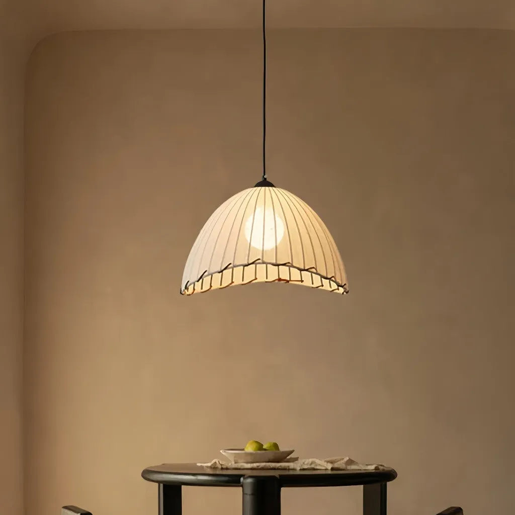 Lampada a sospensione dimmerabile in tessuto dalla forma a cupola in stile nordico