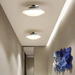 Plafoniera tonda a LED dimmerabile in stile Mid-Century per corridoio