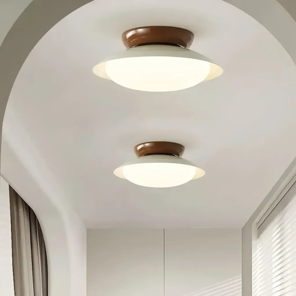 Plafoniera tonda a LED dimmerabile in stile Mid-Century per corridoio