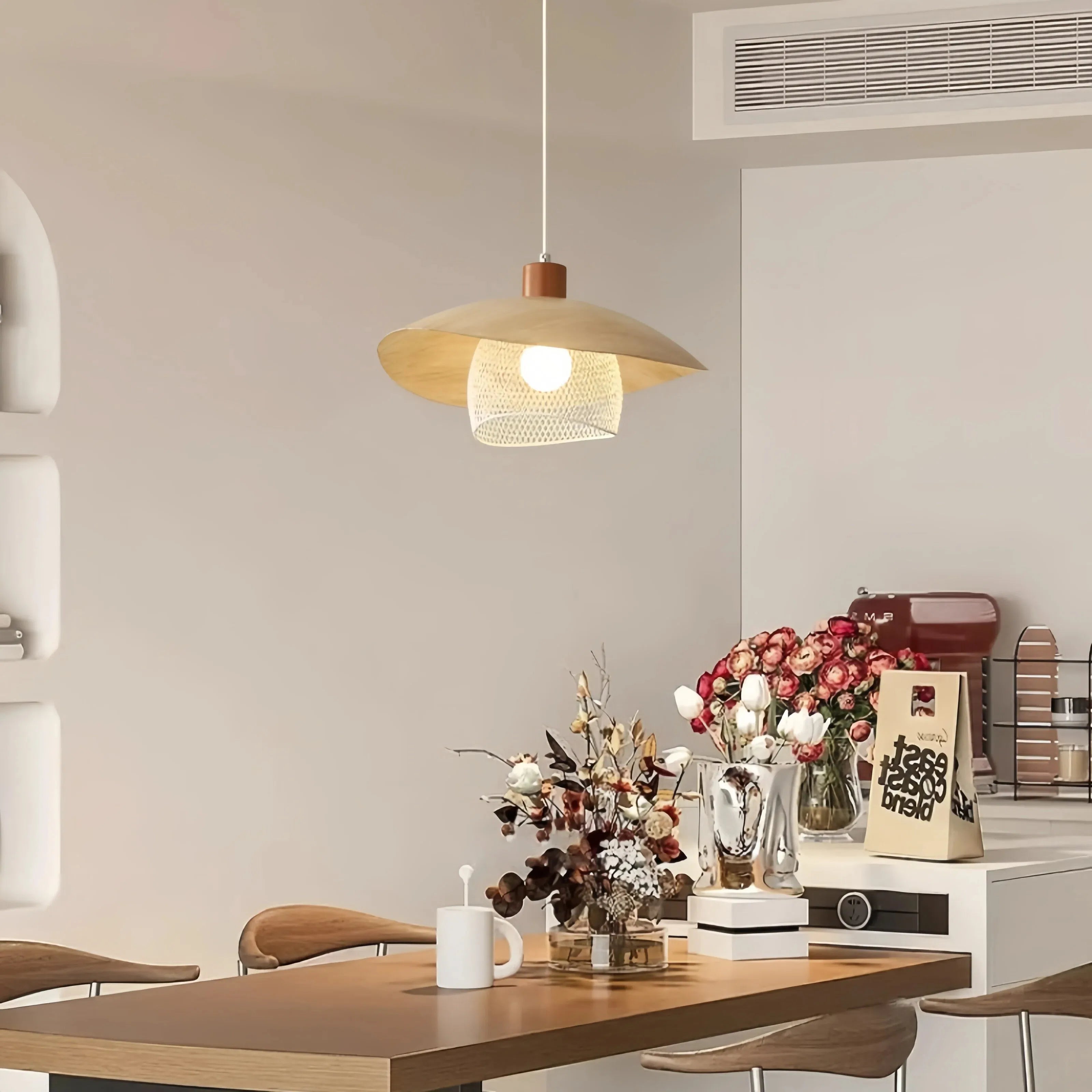 Lampada a sospensione stile nordico a campana LED dimmerabile per sala da pranzo