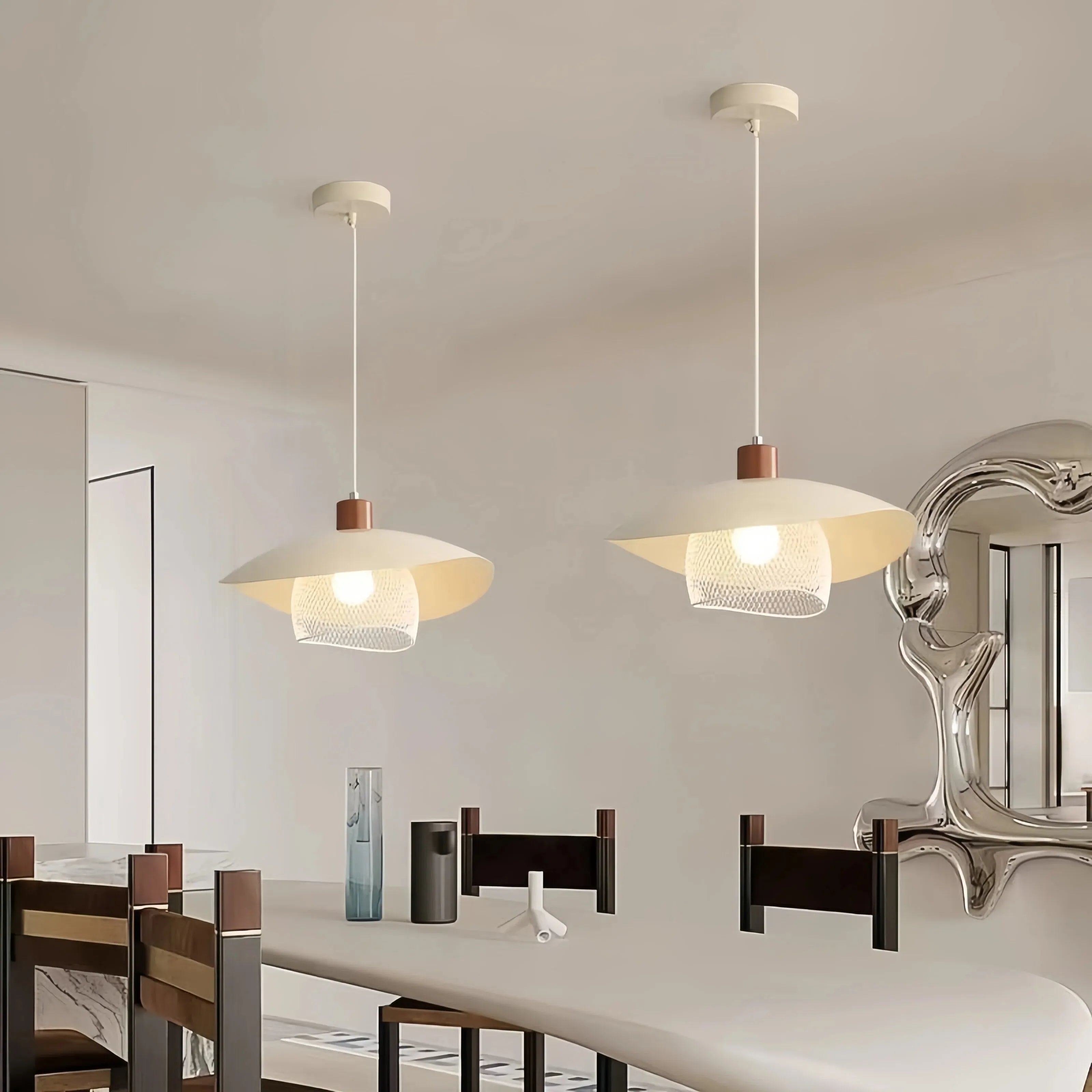 Lampada a sospensione stile nordico a campana LED dimmerabile per sala da pranzo