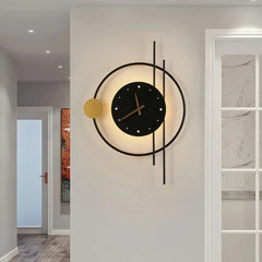Applique decorativa rotonda con orologio integrato LED dimmerabile per soggiorno