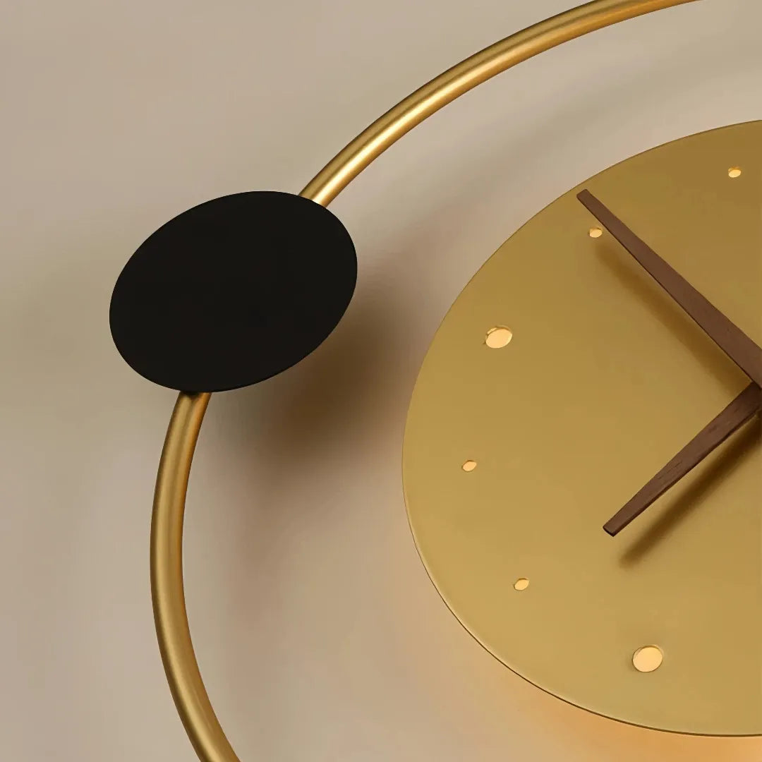 Applique decorativa rotonda con orologio integrato LED dimmerabile per soggiorno