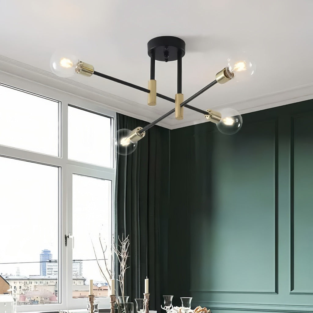 Plafoniera Sputnik orientabile LED dal design moderno per soggiorno
