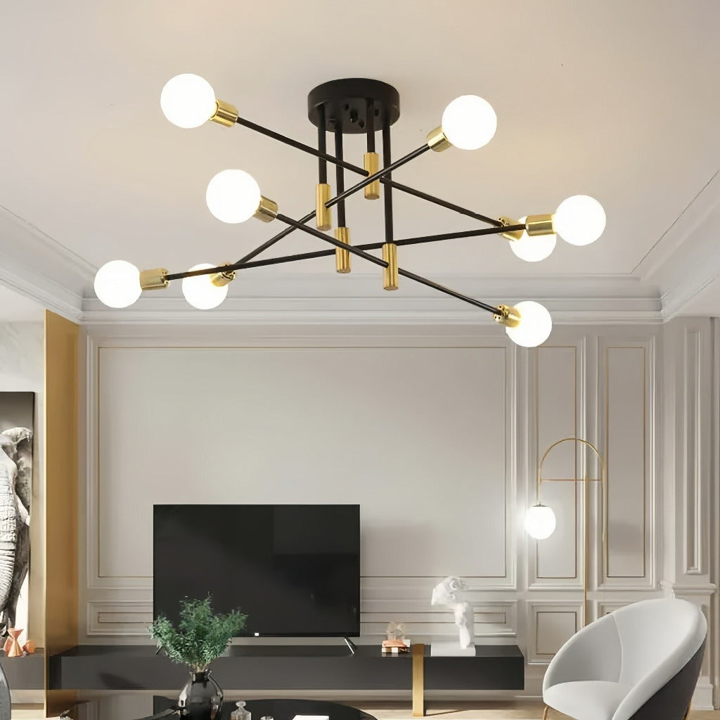 Plafoniera Sputnik orientabile LED dal design moderno per soggiorno