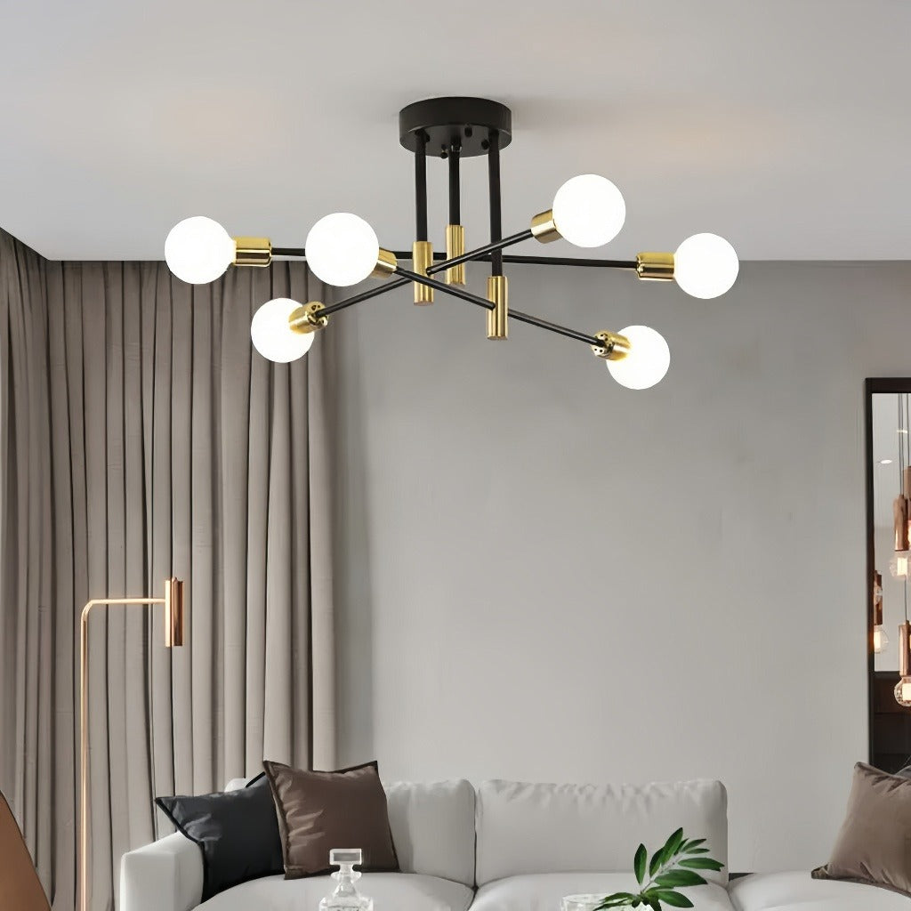 Plafoniera Sputnik orientabile LED dal design moderno per soggiorno