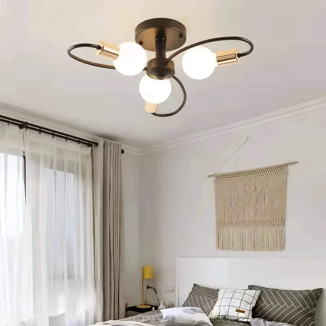 Plafoniera moderna a bracci con design a petali dimmerabile per soggiorno