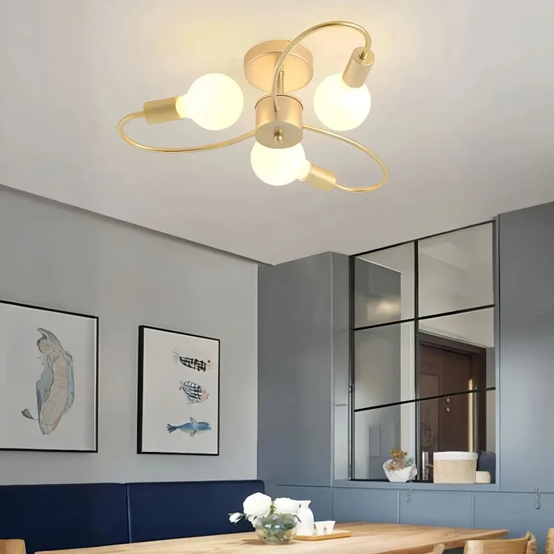 Plafoniera moderna a bracci con design a petali dimmerabile per soggiorno