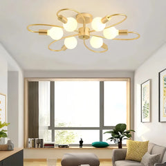 Plafoniera moderna a bracci con design a petali dimmerabile per soggiorno