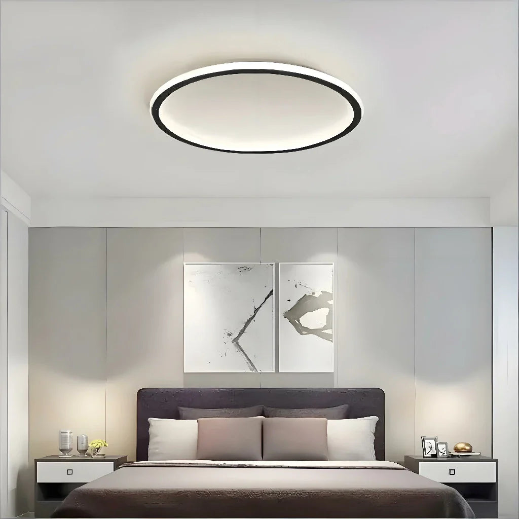 Plafoniera LED rotonda dimmerabile da soffitto stile moderno per camera da letto