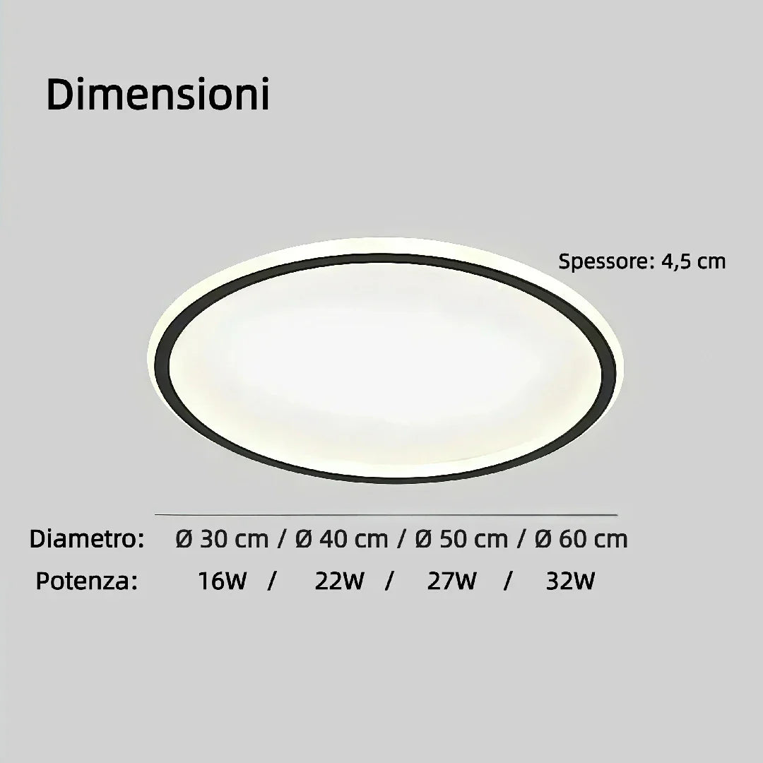 Plafoniera LED rotonda dimmerabile da soffitto stile moderno per camera da letto