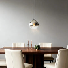 Lampadario a sospensione moderno con sfera in vetro sfumato per sala da pranzo