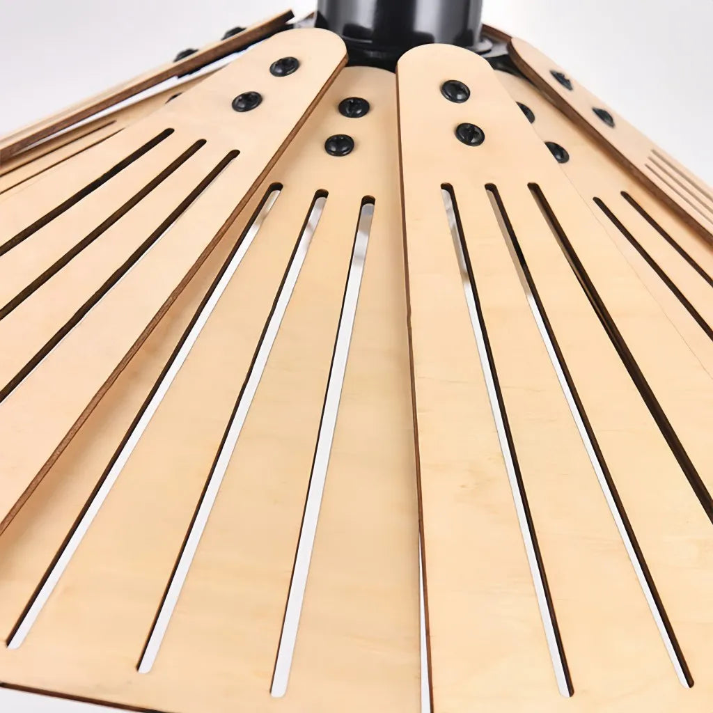 Lampada a sospensione stile nordico dimmerabile a petali effetto legno per sala pranzo