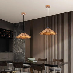 Lampada a sospensione stile nordico dimmerabile a petali effetto legno per sala pranzo