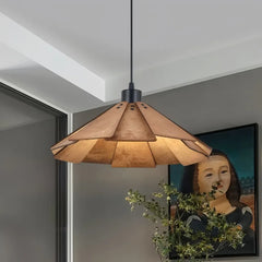 Lampada a sospensione stile nordico dimmerabile a petali effetto legno per sala pranzo