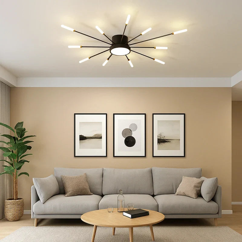 Plafoniera LED Sputnik dimmerabile dal design moderno per soggiorno