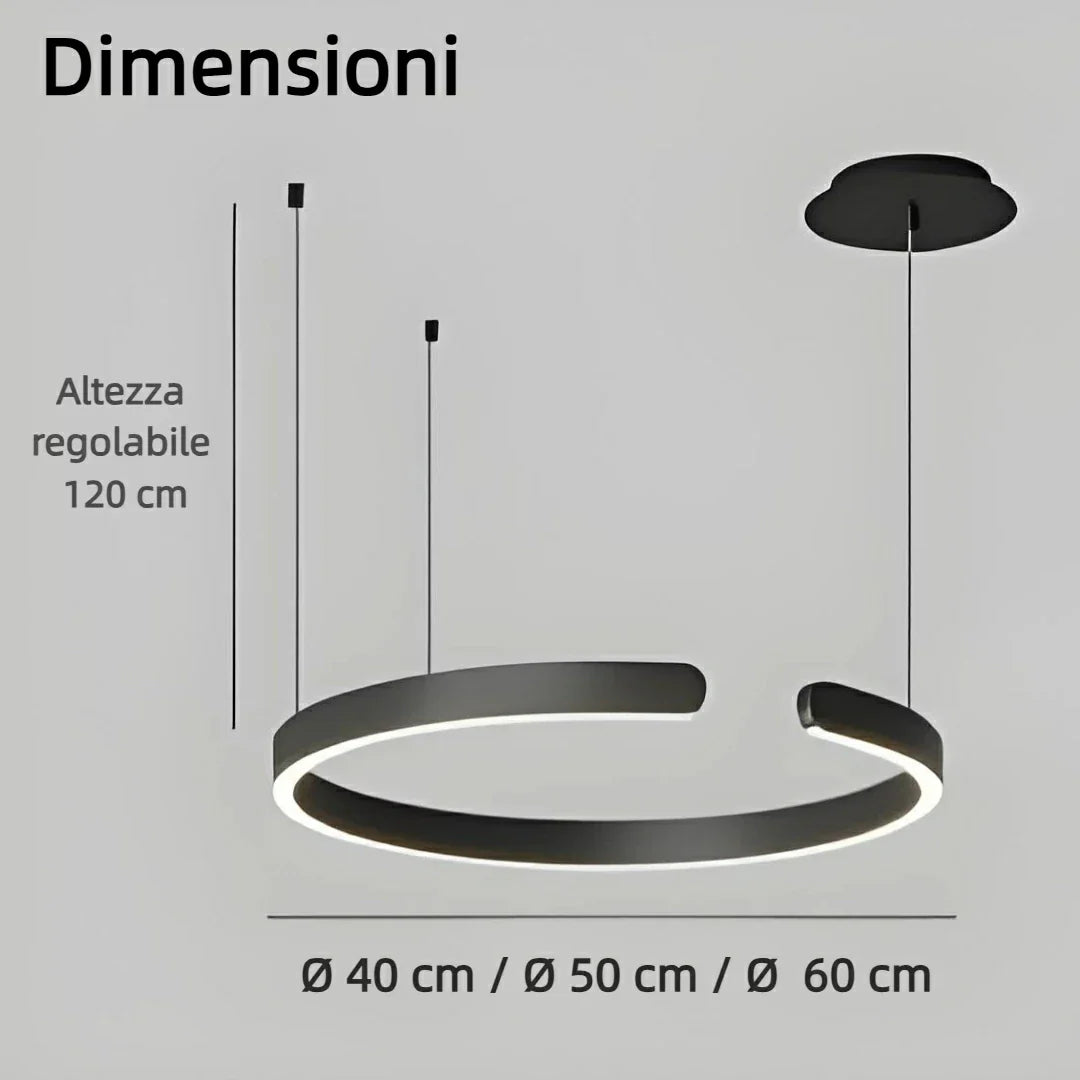 Lampadario ad anelli moderno LED dimmerabile per sala da pranzo