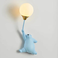 Applique da parete per cameretta a sfera con orsetto LED luce delicata