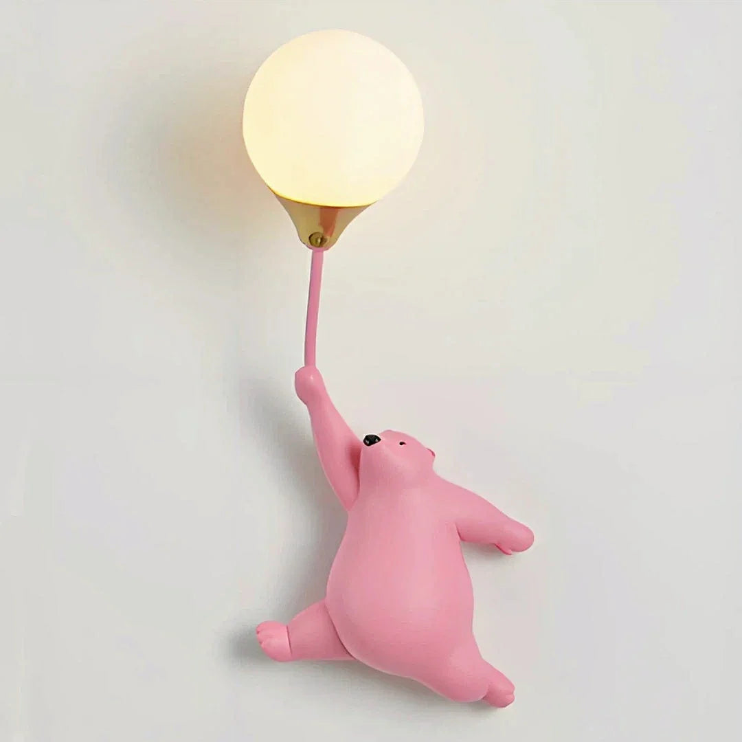 Applique da parete per cameretta a sfera con orsetto LED luce delicata